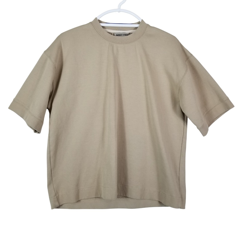 Amongst Others Mens Boxy Heavyweight T-Shirt Tan Beige NYC‎ Studio Size M